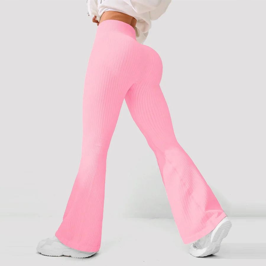 Atmungsaktive Schlaghose, Yoga-to-Street-Chic, Athleisure-Fitnesshose, trendige Damen-Yoga-Fitnessbekleidung mit hoher Taille, 4-Wege-Stretch