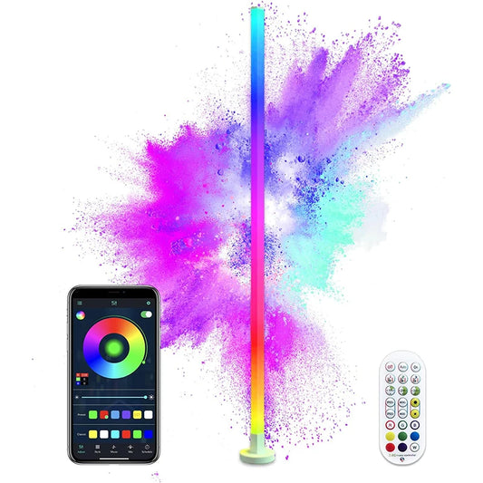 RGB LED Stehlampe mit Fernbedienung & Timer Dimmbar, Mehrfarbig, für Wohnzimmer & Schlafzimmer