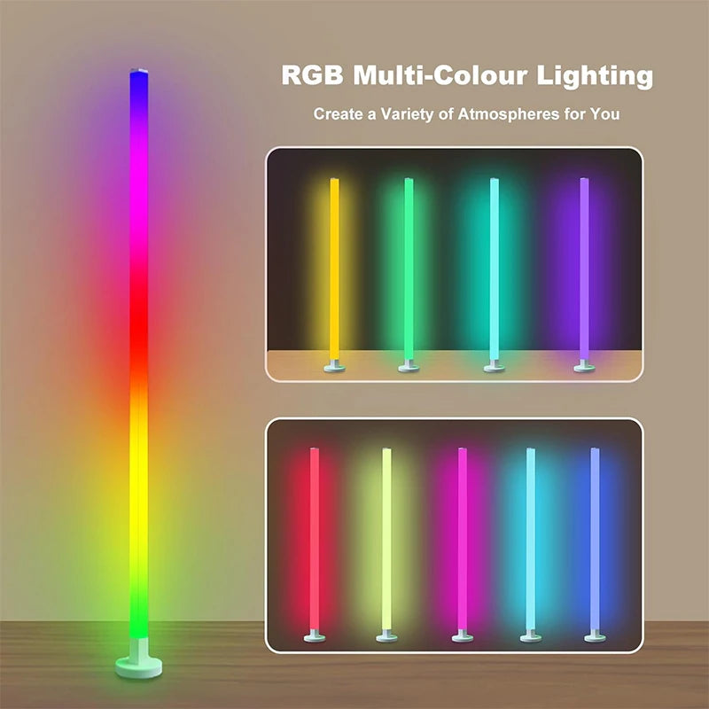RGB LED Stehlampe mit Fernbedienung & Timer Dimmbar, Mehrfarbig, für Wohnzimmer & Schlafzimmer