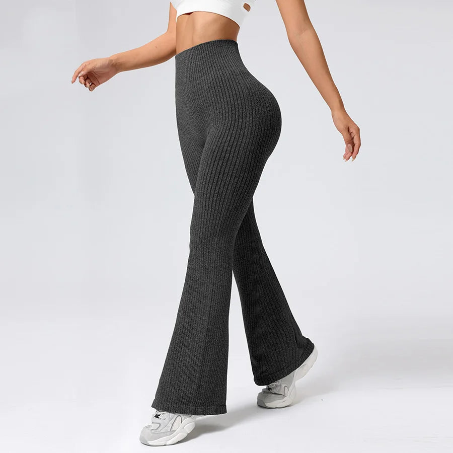Atmungsaktive Schlaghose, Yoga-to-Street-Chic, Athleisure-Fitnesshose, trendige Damen-Yoga-Fitnessbekleidung mit hoher Taille, 4-Wege-Stretch