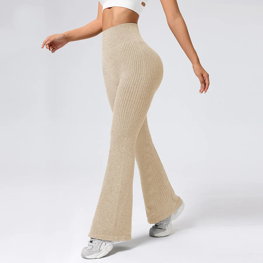 Atmungsaktive Schlaghose, Yoga-to-Street-Chic, Athleisure-Fitnesshose, trendige Damen-Yoga-Fitnessbekleidung mit hoher Taille, 4-Wege-Stretch