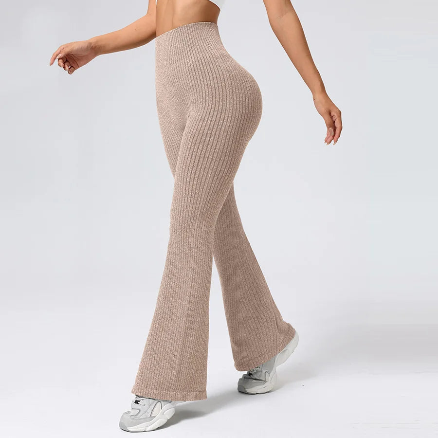 Atmungsaktive Schlaghose, Yoga-to-Street-Chic, Athleisure-Fitnesshose, trendige Damen-Yoga-Fitnessbekleidung mit hoher Taille, 4-Wege-Stretch