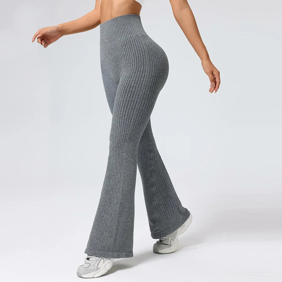 Atmungsaktive Schlaghose, Yoga-to-Street-Chic, Athleisure-Fitnesshose, trendige Damen-Yoga-Fitnessbekleidung mit hoher Taille, 4-Wege-Stretch