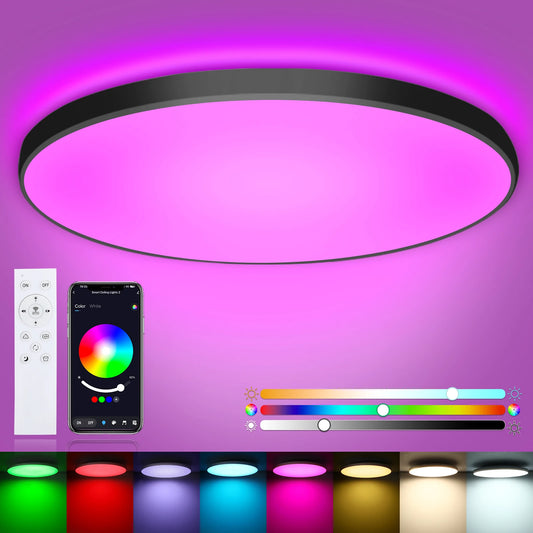 smart RGB LED Deckenlampe mit Fernbedienung App gesteuert