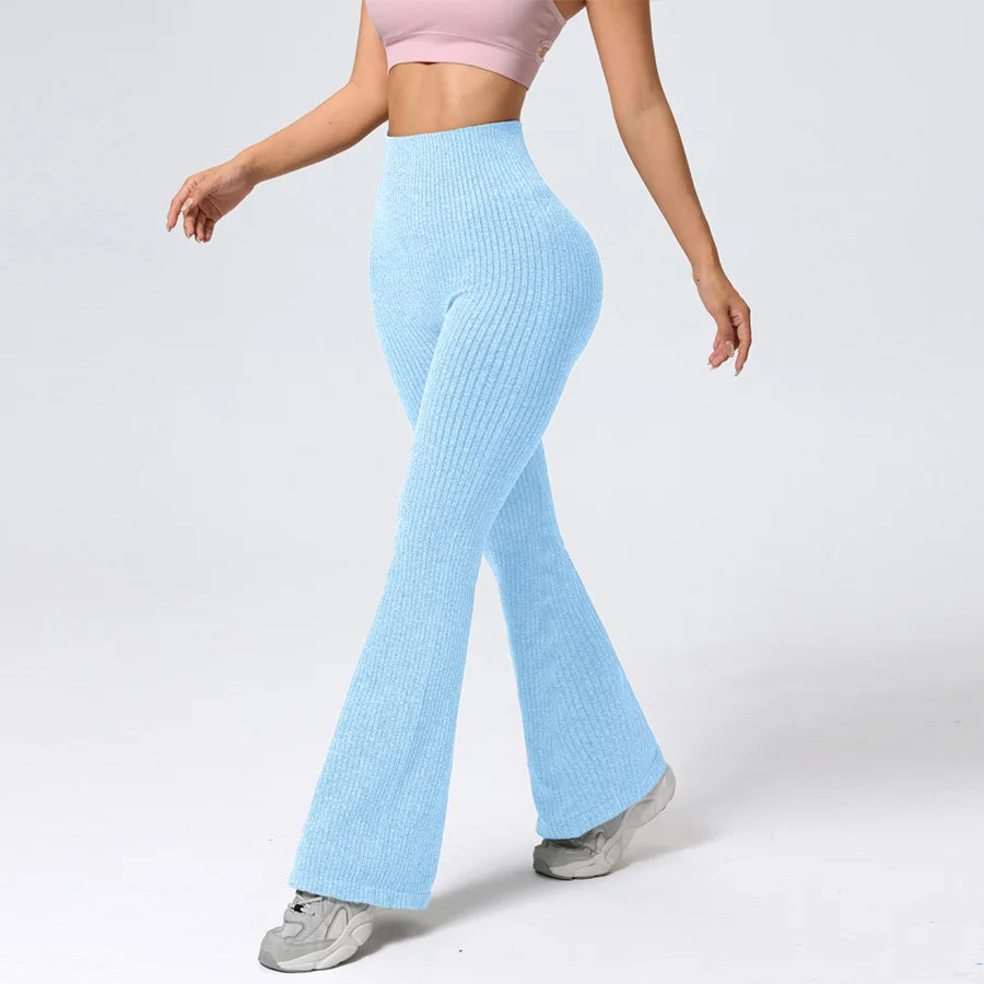 Atmungsaktive Schlaghose, Yoga-to-Street-Chic, Athleisure-Fitnesshose, trendige Damen-Yoga-Fitnessbekleidung mit hoher Taille, 4-Wege-Stretch