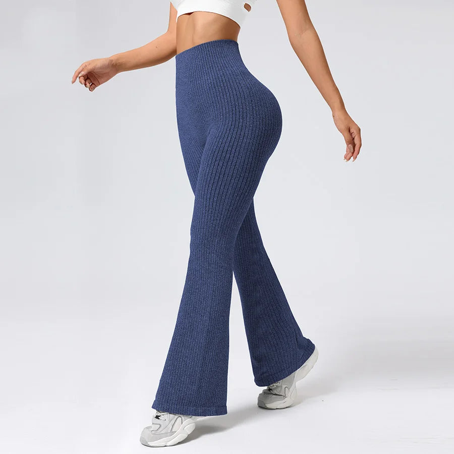 Atmungsaktive Schlaghose, Yoga-to-Street-Chic, Athleisure-Fitnesshose, trendige Damen-Yoga-Fitnessbekleidung mit hoher Taille, 4-Wege-Stretch