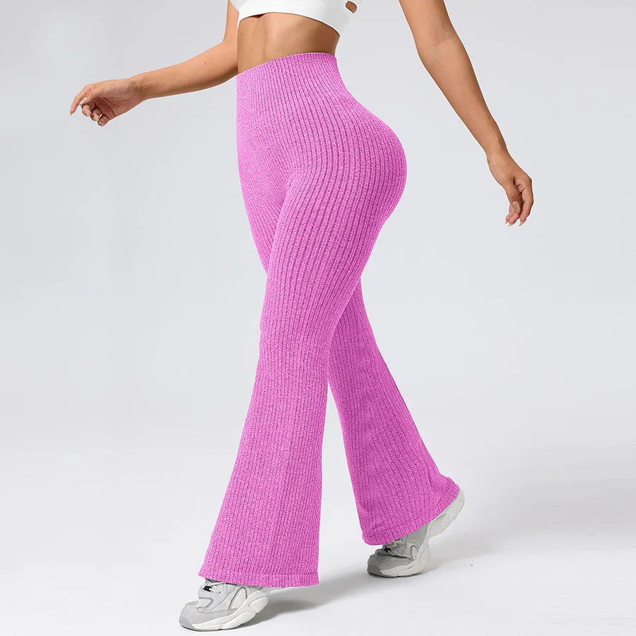 Atmungsaktive Schlaghose, Yoga-to-Street-Chic, Athleisure-Fitnesshose, trendige Damen-Yoga-Fitnessbekleidung mit hoher Taille, 4-Wege-Stretch