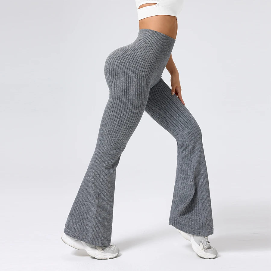 Atmungsaktive Schlaghose, Yoga-to-Street-Chic, Athleisure-Fitnesshose, trendige Damen-Yoga-Fitnessbekleidung mit hoher Taille, 4-Wege-Stretch