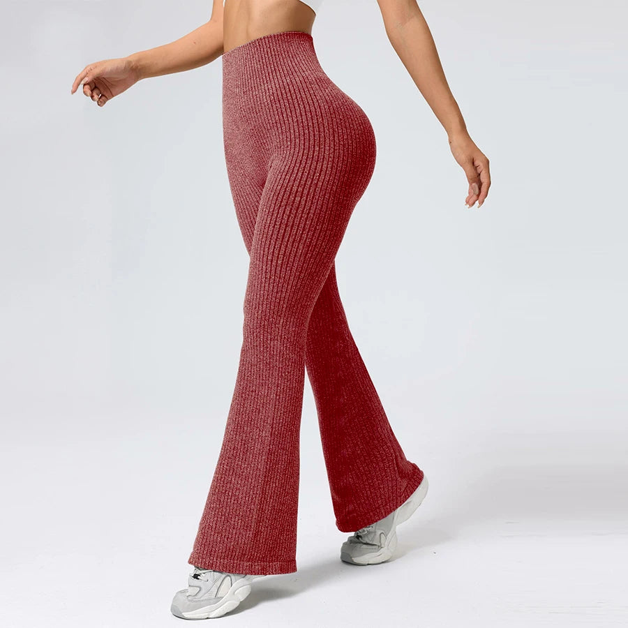 Atmungsaktive Schlaghose, Yoga-to-Street-Chic, Athleisure-Fitnesshose, trendige Damen-Yoga-Fitnessbekleidung mit hoher Taille, 4-Wege-Stretch