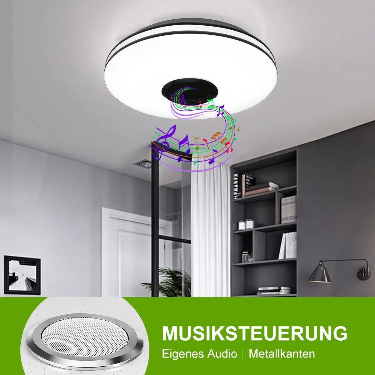 RGB LED Deckenlampe mit Bluetooth Lautsprache smart Steuerung per App & Fernbedingung 36w/ 220v/ für Wohnzimmer & Schlafzimmer